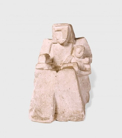 Cubist Sculpture Of Man With Children