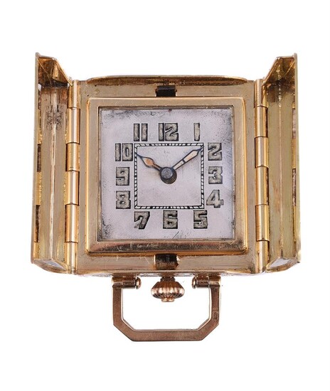 DOXA, GOLD COLOURED SQUARE CASED TRAVEL WATCH