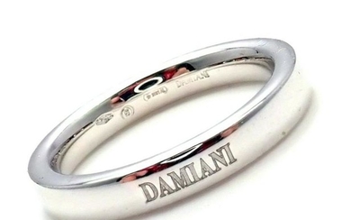 Damiani 18k White Gold 3.5mm Band Ring Sz 7.5