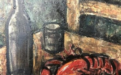 De Matay, Oil On Canvas, Mcm Still Life Lobster