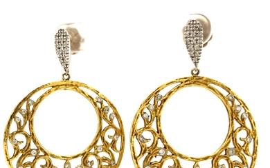 Designer Meira T Dangling Diamond Earrings