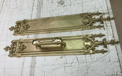 Details about Ornate Brass Gothic Door Pull and Push