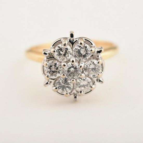 Diamond, 14k Gold Cluster Ring.