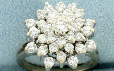Diamond Cluster Snowflake Ring in 14k White Gold