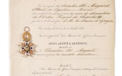 SPAIN ORDER OF CHARLES III Knight's cross in gold and...