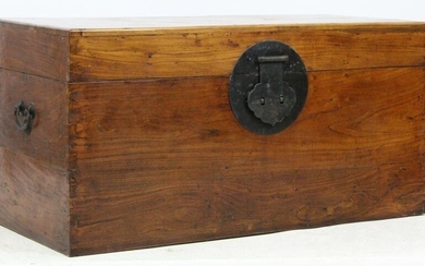 Early 20th c Chinese Camphorwood box on frame