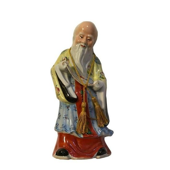 Early 20thc Chinese Famille Rose Porcelain Scholar