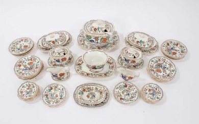 Early Victorian miniature 52 piece dinner set, probably Minton, transfer printed with an Oriental pattern