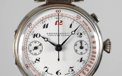 Eberhard & Co, Rare chronographe Chaux de Fonds, Suisse, vers 1920-30, rare chronographe à un...