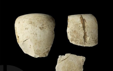 Egyptian Limestone Canopic Jar Fragment Group