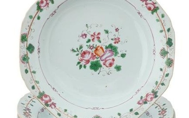 Eleven Chinese Export Famille Rose bowls