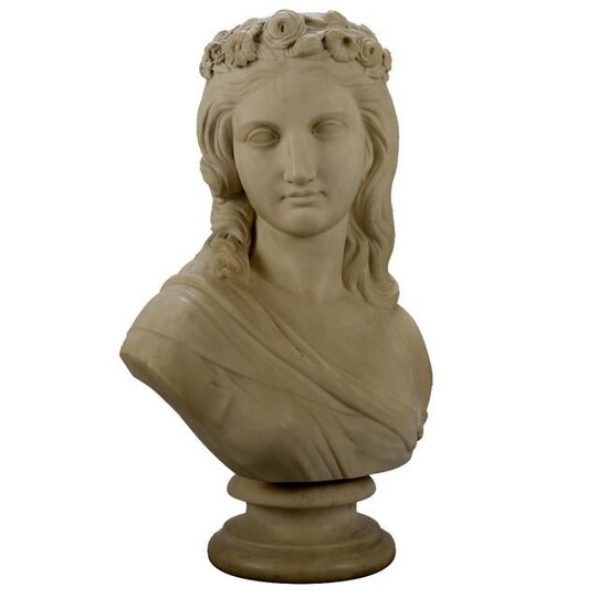 English Classical Maiden Marble Sculpture by Physick