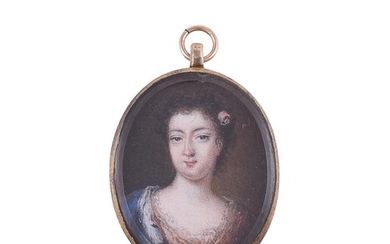 English School (early 18th century), A lady, wearing orange dress