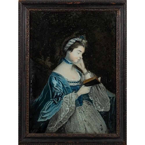 English School late 18th Century A reverse glass painting: ...