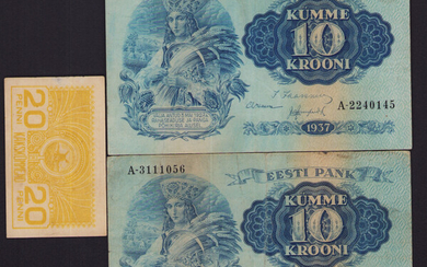 Estonia 10 krooni 1937 & 20 penni (3)