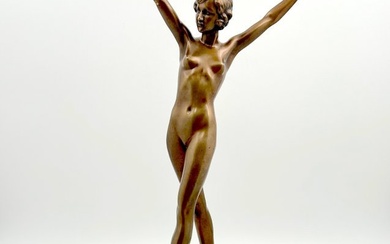 F. Preiss German Art Deco Bronze Nude Dancer