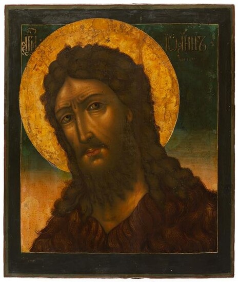 FINELY PAINTED LARGE RUSSIAN ICON SHOWING ST. JOHN THE BAPTIST