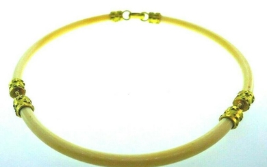 FRENCH 18k Yellow Gold & Bakelite Choker Necklace