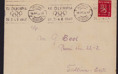 Finland Envelope 1939 - XII Olympia