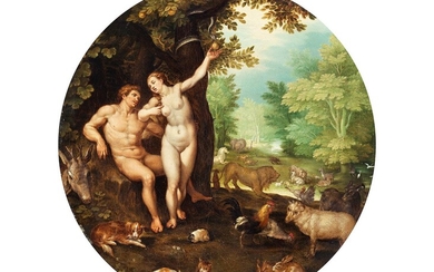 Flämischer Meister des 17. Jahrhunderts, ADAM UND EVA IM PARADIES