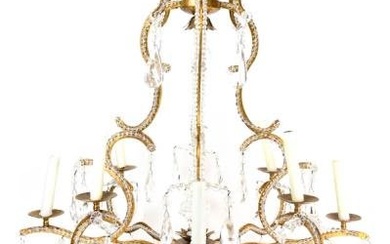 Florentine Crystal & Tole 8 Light Chandelier