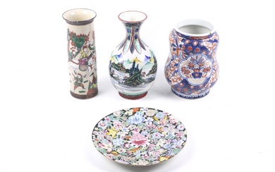 Four Chinese and Japanese porcelains.