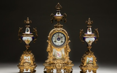 France Antique Gilt Bronze Clock Sets
