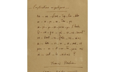 Francis Picabia, 1879 Paris – 1953, EXPLICATIONS MYSTIQUES