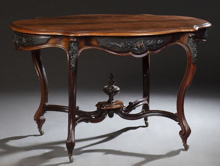 French Louis XV Style Rosewood Grained Walnut Center