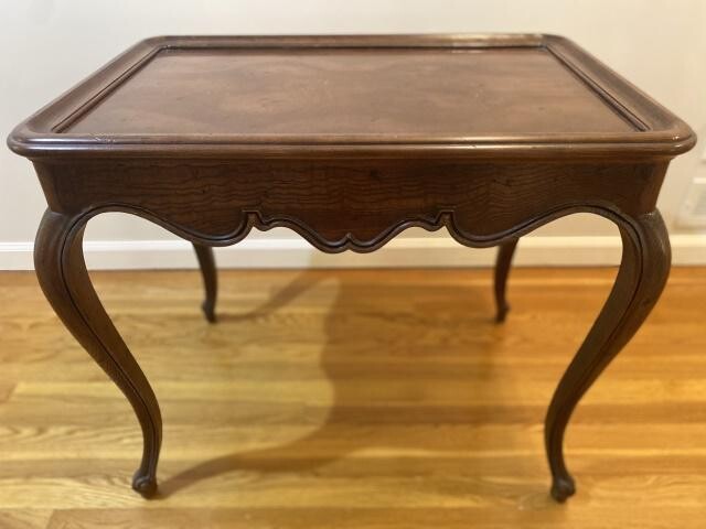 French Provincial Style Carved Mahogany Tea Table