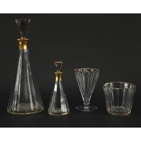 French cut glass glassware by Baccarat including two