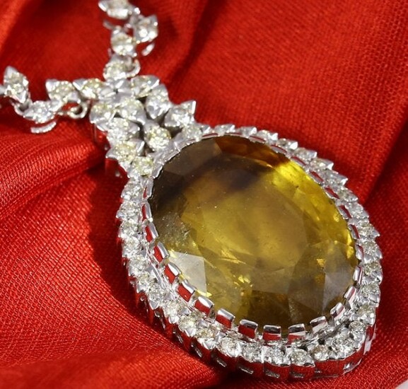 GIA Cert 32.26 ct. Large Alexandrite & Diamond Necklace