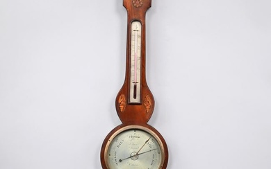 George III Scottish Inlaid Mahogany Barometer