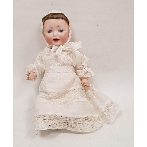 German Hertel Schwab bisque baby doll with sleeping blue eye...
