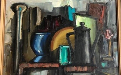 Gilbert BRIA (1933) La cafetière noire Huile... - Lot 58 - Art-Valorem