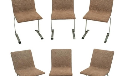 Giorgio Saporiti Italian Set of 6 Modern Chairs