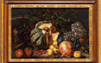 Giovanni Paolo Castelli Lo Spadino (attribuito a) Still life with melon, pomegranates, apples and