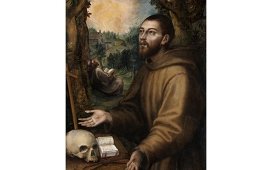 Girolamo Muziano, 1532 Brescia – 1592 Rom, zug., Franz von Assisi empfängt die Stigmata