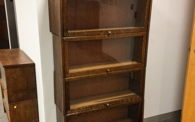 Glazed Oak Four-stack Barrister Bookcase