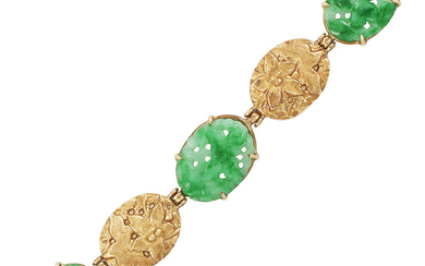 Gold and Jade Bracelet
