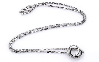 Gold and diamond necklace - by CARTIER 18K white gold, "Love" collection, set with 18...