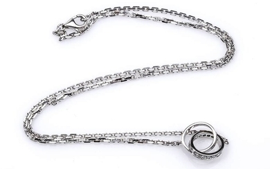 Gold and diamond necklace - by CARTIER 18K white gold,...