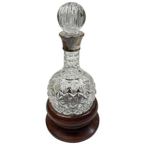 Good Quality Silver Mounted Cut Glass Port Decanter. Birming...