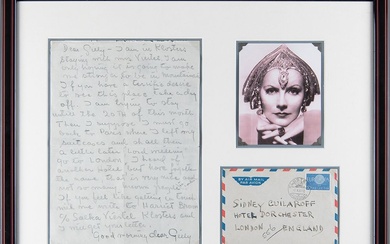 Greta Garbo Autograph Letter Signed Using Aliases