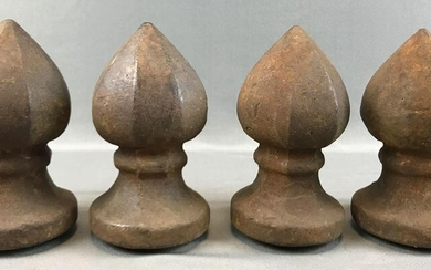 Group of 4 : Antique Iron Finials