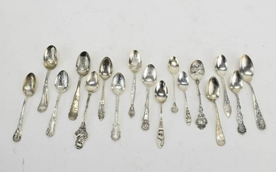 Group of Sterling Silver Souvenir Demitasse Spoons