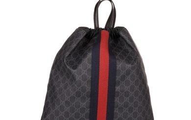 Gucci, a Supreme Web drawstring backpack, crafted from the m...
