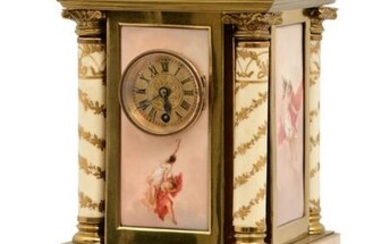 Gustav Becker, Royal Vienna, Porcelain Mantel Clock
