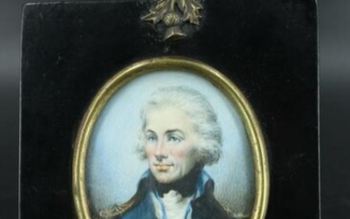 Hand Painted Miniature Portrait of a Soldier