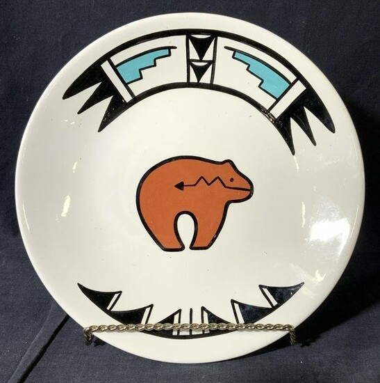 Handmade & Signed Native American Pottery Plate